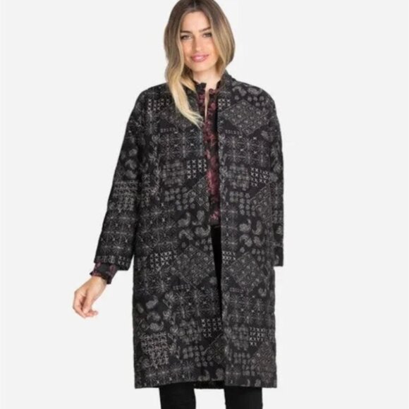 Johnny Was Workshop Ruth Quilted Kimono Jacket Coat Black XL - Picture 2 of 16